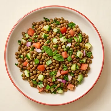 Warm lentil salad